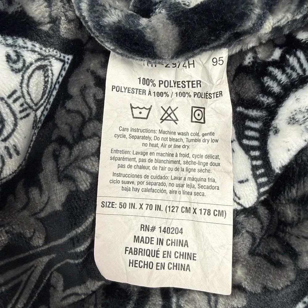 Halloween Gothic Celestial Occult Print Plush Throw Blanket 50x70 Mystic Ouija